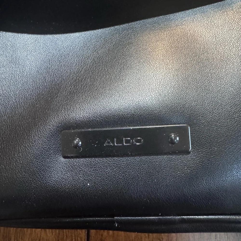 Aldo Quilted Black Leather Medium Backpack Panther‎ Gem Chain Gothic